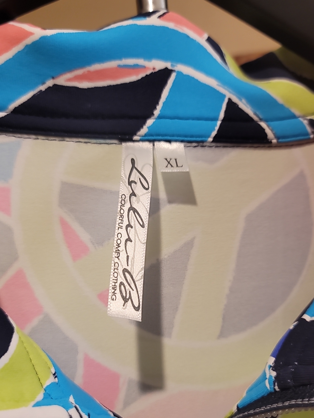 Lulu's Multicolor Abstract Print Women's Bag - Blue, Pink, Lime, Navy - Picture 3 of 4